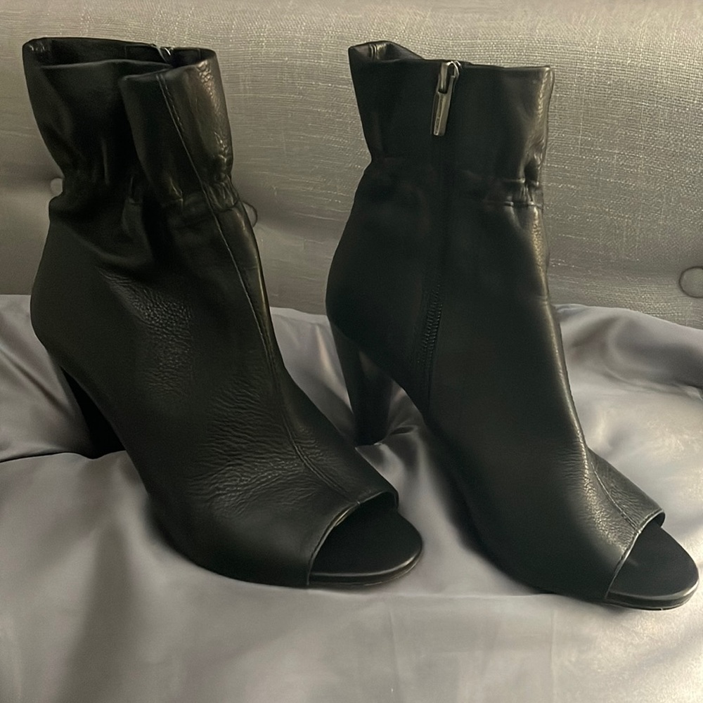 Black Vince Camuto open toe booties